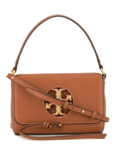 Shop Tory Burch Mini Miller Shoulder Bag In Brown