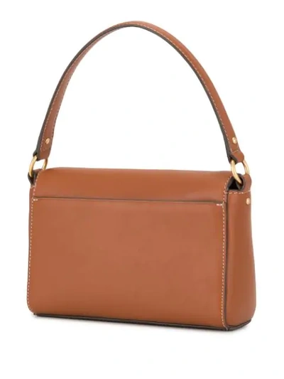 Shop Tory Burch Mini Miller Shoulder Bag In Brown