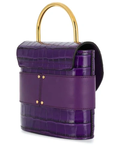Shop Chloé Logo Plaque Mini Bag In Purple