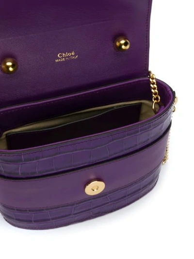 Shop Chloé Logo Plaque Mini Bag In Purple