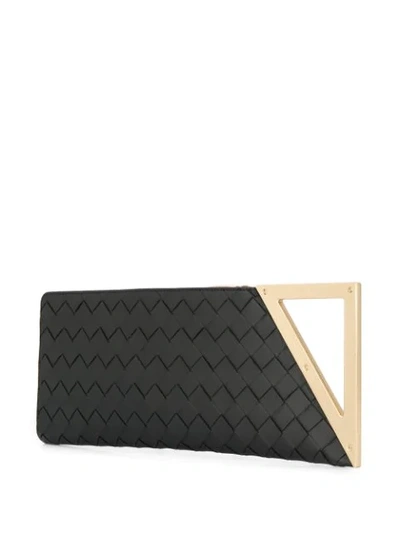 Shop Bottega Veneta Small Bv Rim Intrecciato Clutch In Black