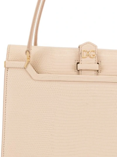 Shop Dolce & Gabbana Ingrid Embossed Tote Bag In Brown