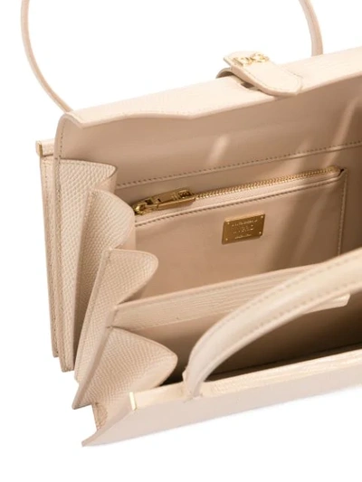 Shop Dolce & Gabbana Ingrid Embossed Tote Bag In Brown