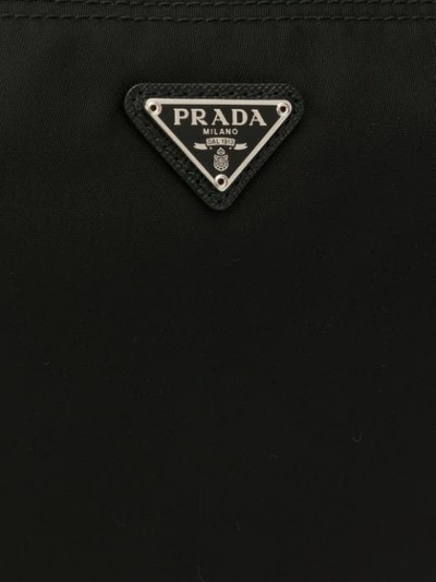 Pre-owned Prada Triangular Logo Cosmetic Bag In Black