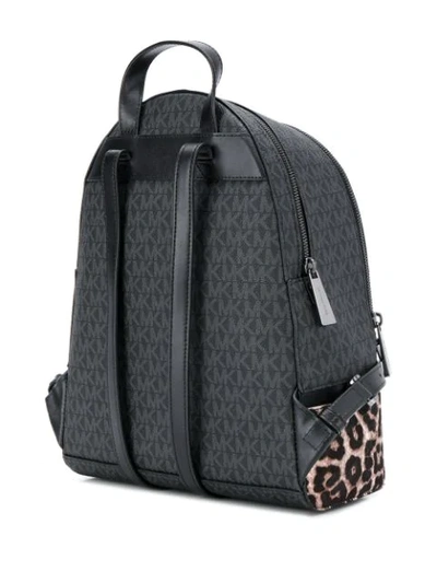 Michael Michael Kors Rhea Leopard Print Backpack In Black ModeSens