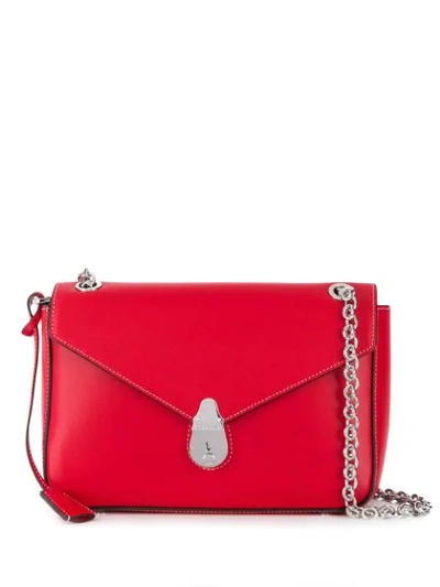 Shop Calvin Klein Medium Logo Shoulder Bag In Red