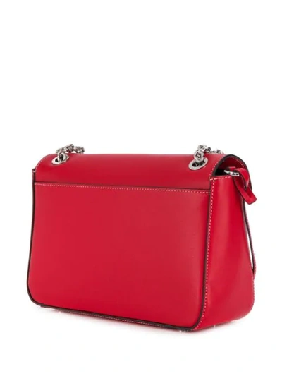 Shop Calvin Klein Medium Logo Shoulder Bag In Red