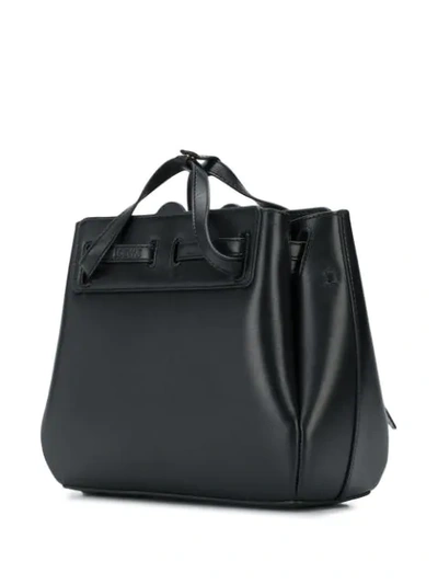 Shop Loewe Mini Lazo Tote Bag In Black