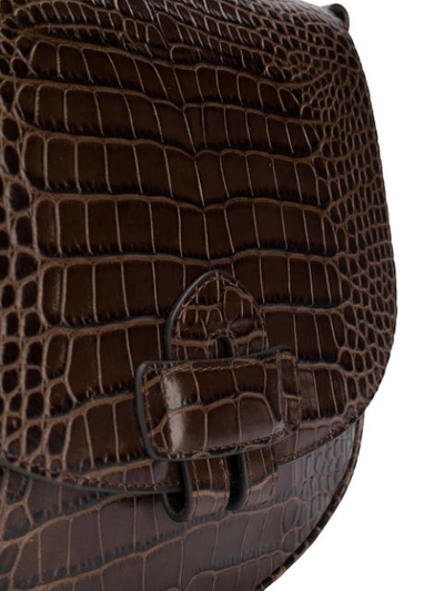 Shop Tila March Zelig Croc-effect Saddle Bag In Brown