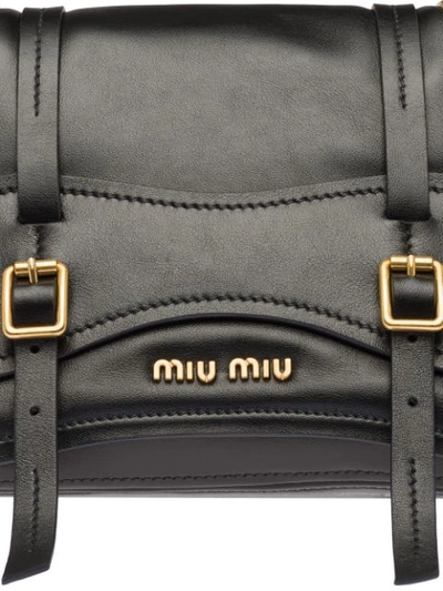 Shop Miu Miu Grace Lux Bandoleer Bag In Black