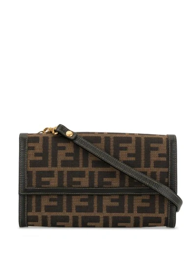 Pre-owned Fendi Zucca Pattern Shoulder Bag In Brown