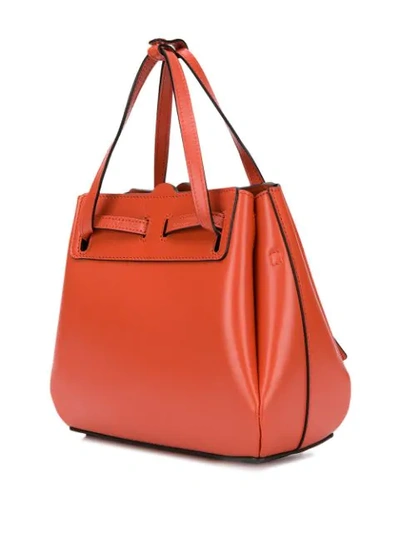 Shop Loewe Mini Lazo Tote Bag In Red