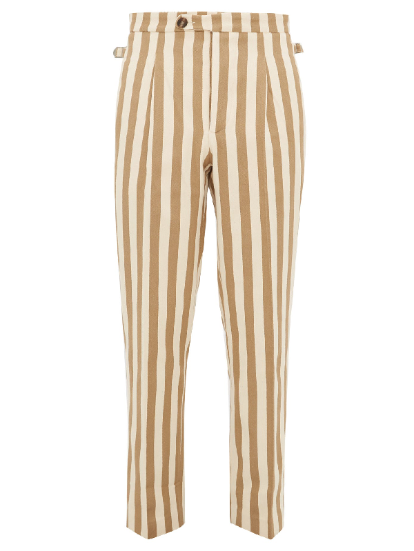cream striped trousers