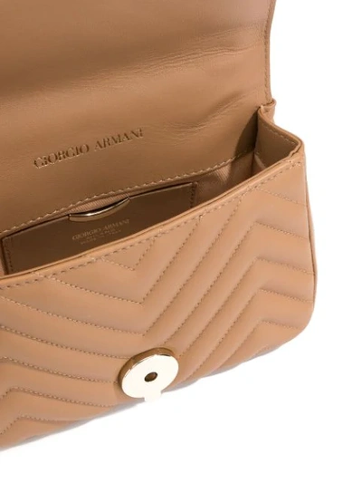 Shop Giorgio Armani Soft Logo Crossbody Bag In Brown