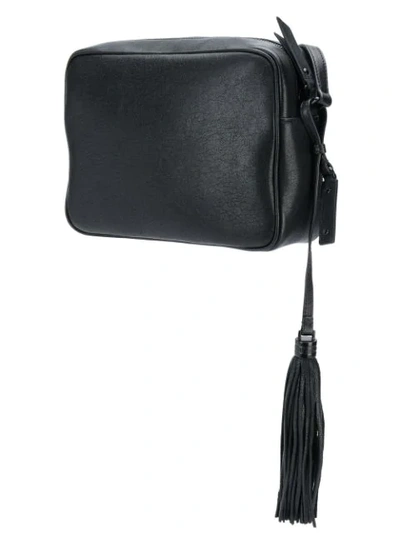 Shop Saint Laurent Medium Lou Logo Plaque Crossbody Bag In Black