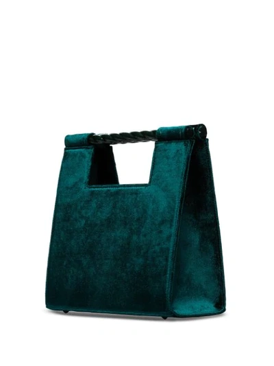 Shop Mehry Mu Unicorn Velvet Tote Bag In Green