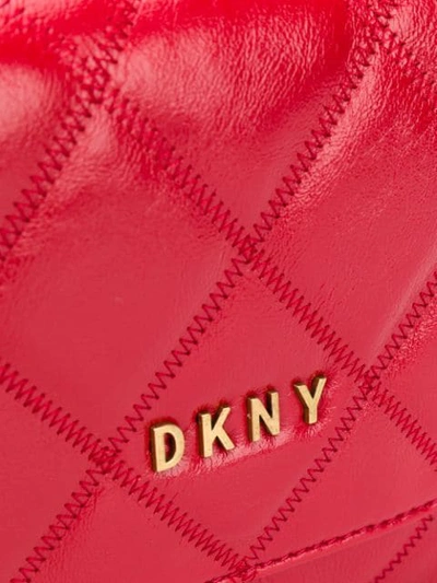 Shop Dkny Sofia Quilted-effect Crossbody Bag In Red