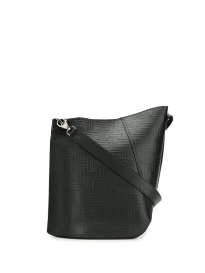 Shop Lanvin Monogram Logo Bucket Bag In Black