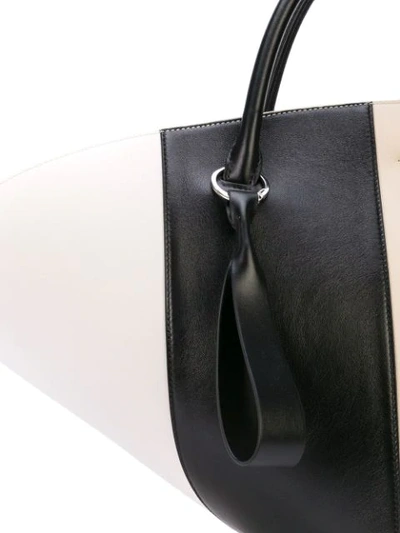 Shop Jil Sander Curved Top Tote In White