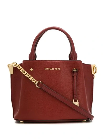 Shop Michael Michael Kors Arielle Leather Tote In Red