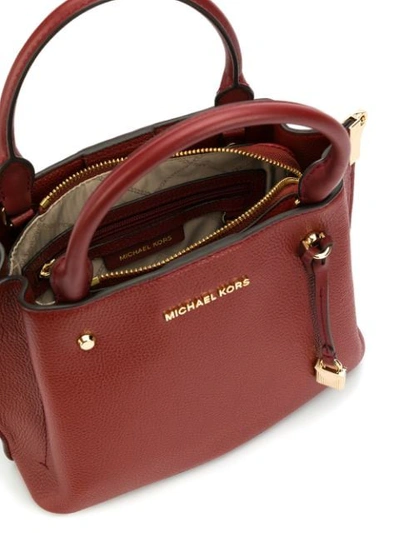 Shop Michael Michael Kors Arielle Leather Tote In Red