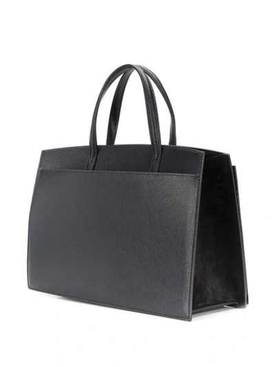 Shop Mcm Repeat Logo Tote Bag In Black