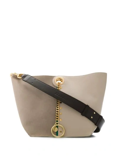 Shop See By Chloé Two Tone Shoulder Bag In Neutrals