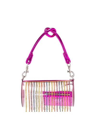 Shop Area Crystal Tassel Shoulder Bag In Pink