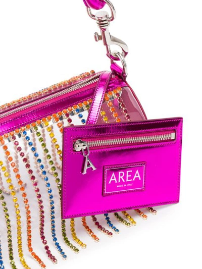 Shop Area Crystal Tassel Shoulder Bag In Pink