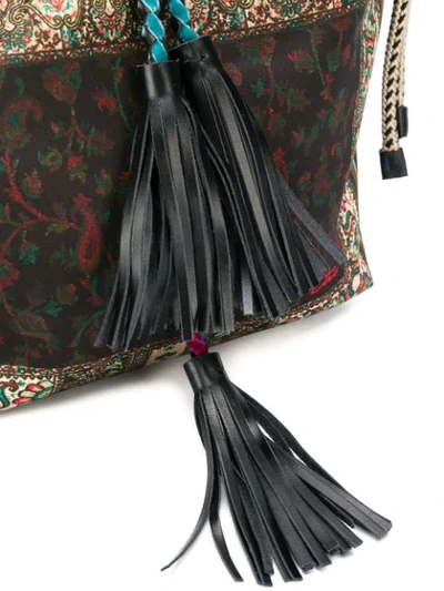 Shop Etro Patterned Shoulder Bag In Black