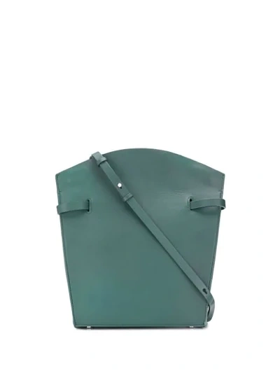 Shop Aesther Ekme Midi Leather Satchel In Green