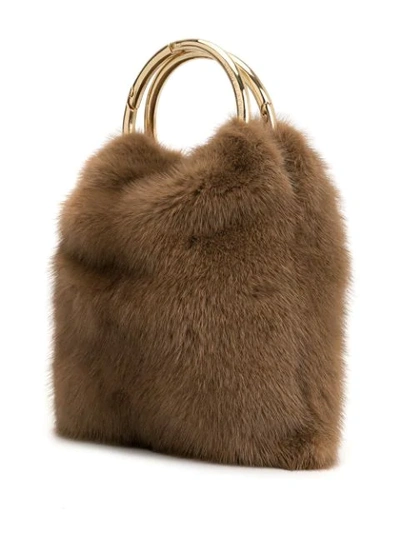 Shop Simonetta Ravizza Furrissima Mini Bag In Brown