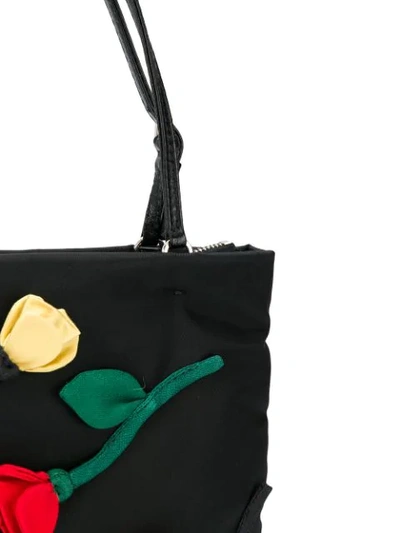 Shop Prada Rose-pattern Tote Bag In F0002