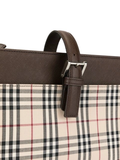 Pre-owned Burberry Check Shoulder Bag In Brown