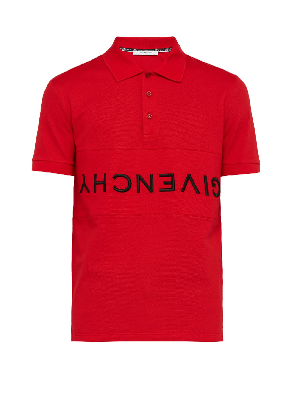 Givenchy Slim-fit Logo-embroidered Cotton-piquÉ Polo Shirt In Red ...