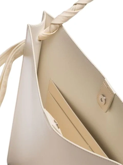 Shop Jil Sander Large Tangle Shoulder Bag In Neutrals