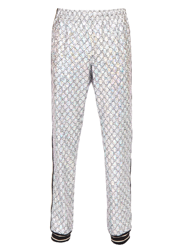 laminated sparkling gg jersey jogging pant