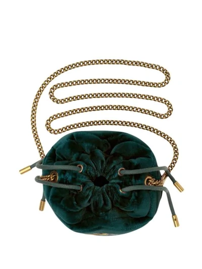 Shop Gucci Mini Gg Marmont Bucket Bag In 3062 Green