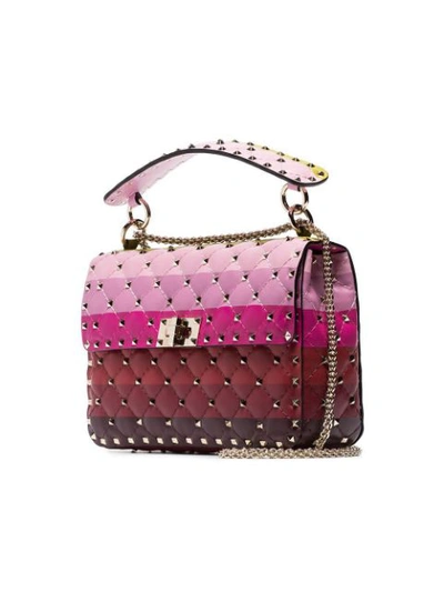 VALENTINO ROCKSTUD SPIKE条纹拼接中号单肩包 - MULTICOLOURED