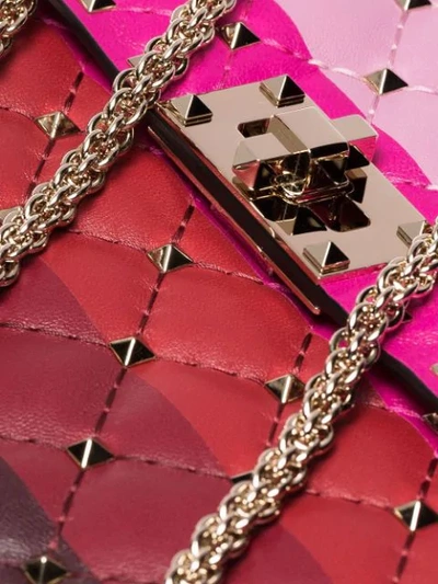 VALENTINO ROCKSTUD SPIKE条纹拼接中号单肩包 - MULTICOLOURED