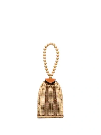 Shop Ulla Johnson Raya Woven Bracelet Bag In Natural