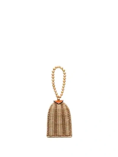 Shop Ulla Johnson Raya Woven Bracelet Bag In Natural