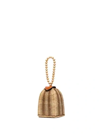 Shop Ulla Johnson Raya Woven Bracelet Bag In Natural