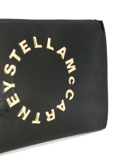 Shop Stella Mccartney Logo Clutch Bag In Black