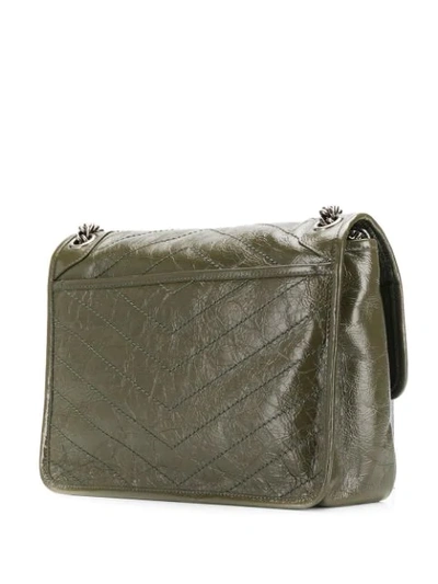 Shop Saint Laurent 'niki' Schultertasche In Green