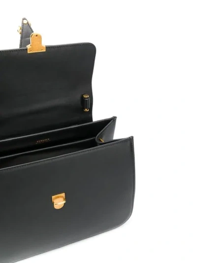 Shop Versace Virtus Top Handle Bag In Black