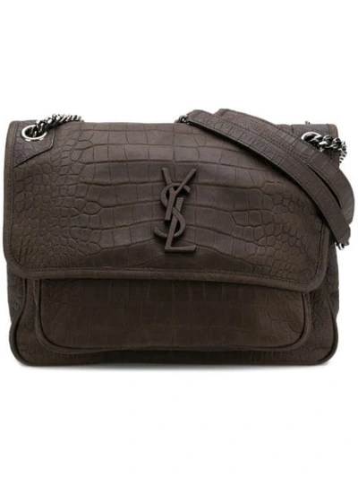 Shop Saint Laurent Niki Shoulder Bag In Brown