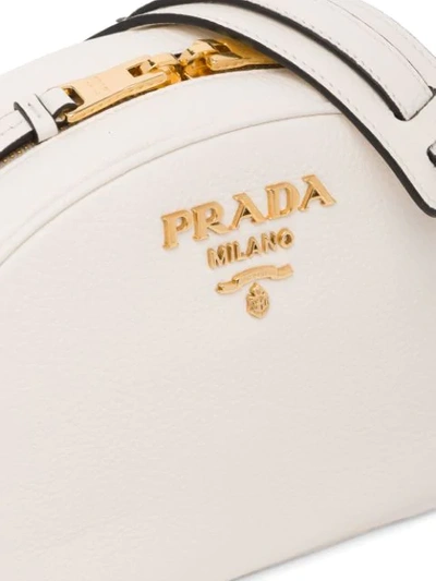 Shop Prada Leather Shoulder Bag In White