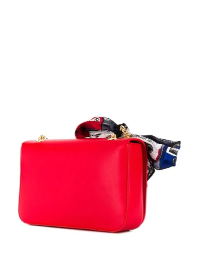 Shop Love Moschino Scarf-detail Shoulder Bag In Red