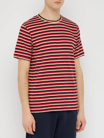 Holiday Boileau Striped Cotton-blend T-shirt In Red | ModeSens